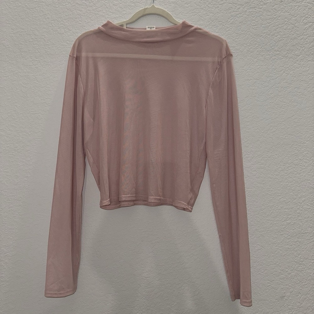 Marci Mesh Top Women S Shirt long sleeve stretchy mauve nude pink Kylie Inspired